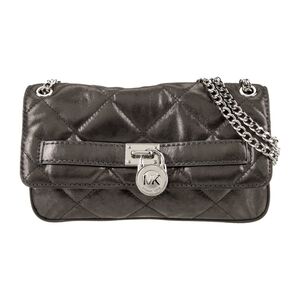 Michael Kors Hamilton Quilted Chain Crossbody Bag In Gunmetal